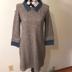 Darling Sweatshirt Style Dress With Denim Details